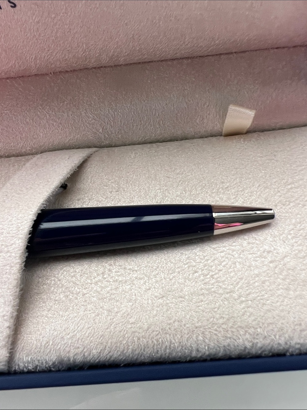 Waterman Paris Navy Blue Ballpoint Pen with Silver Cap Never Used - Picture 4 of 5